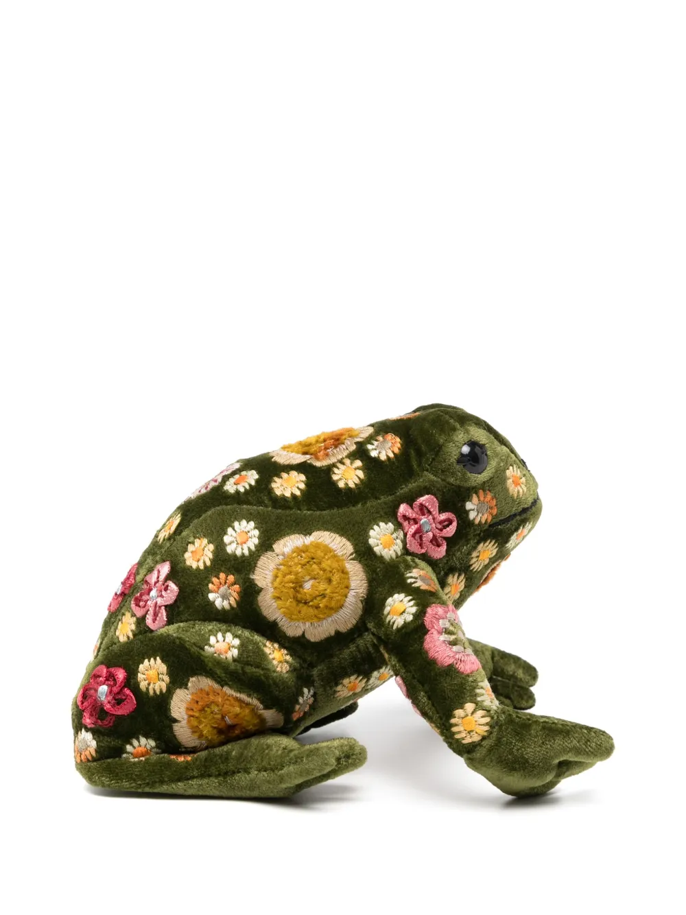 Anke Drechsel frog embroidered soft toy | Green | Image 1