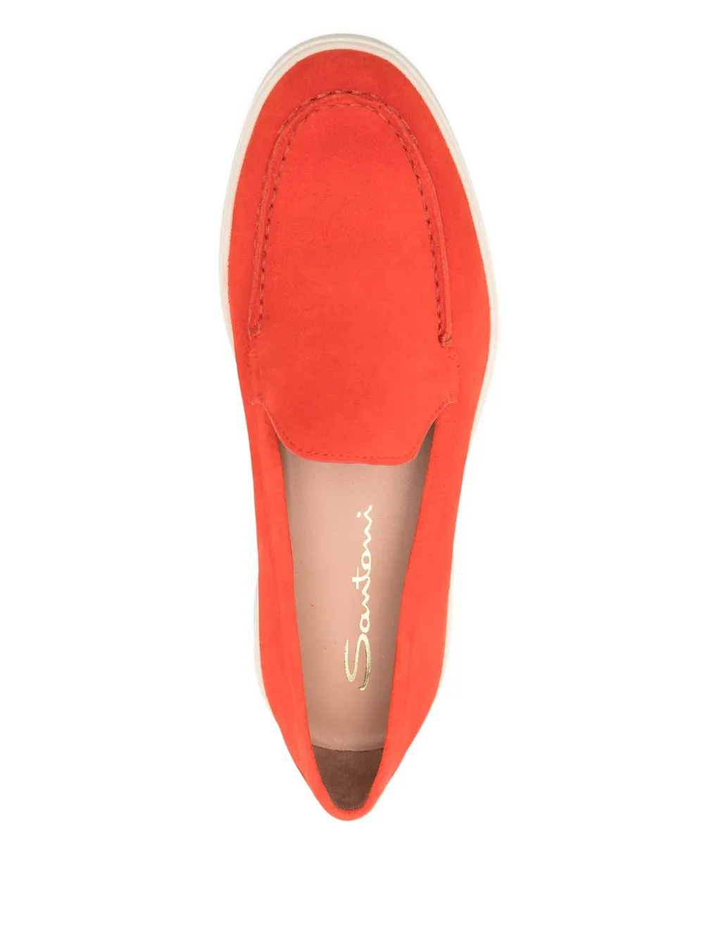 Santoni suede loafers Red