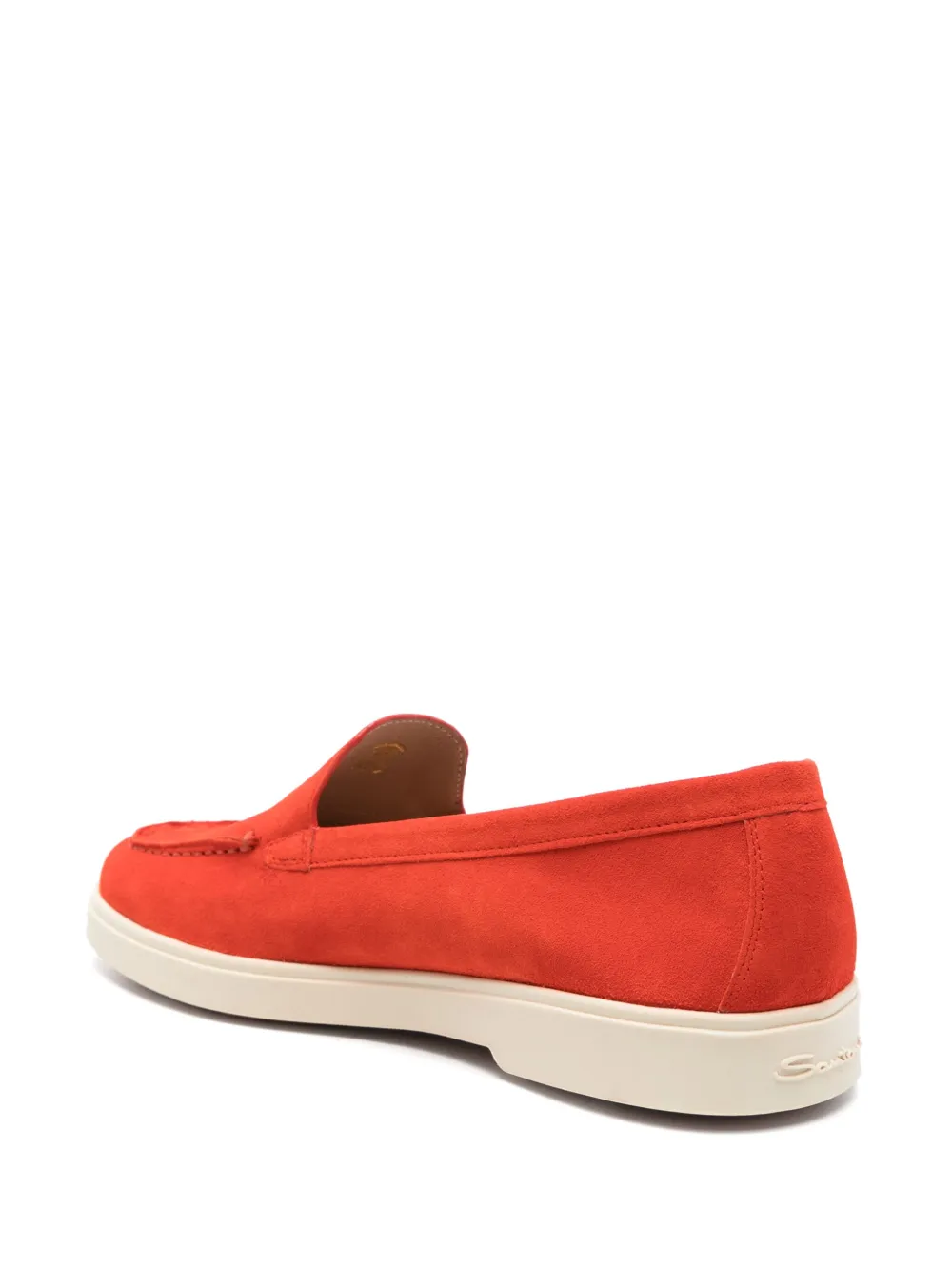 Santoni suede loafers Red