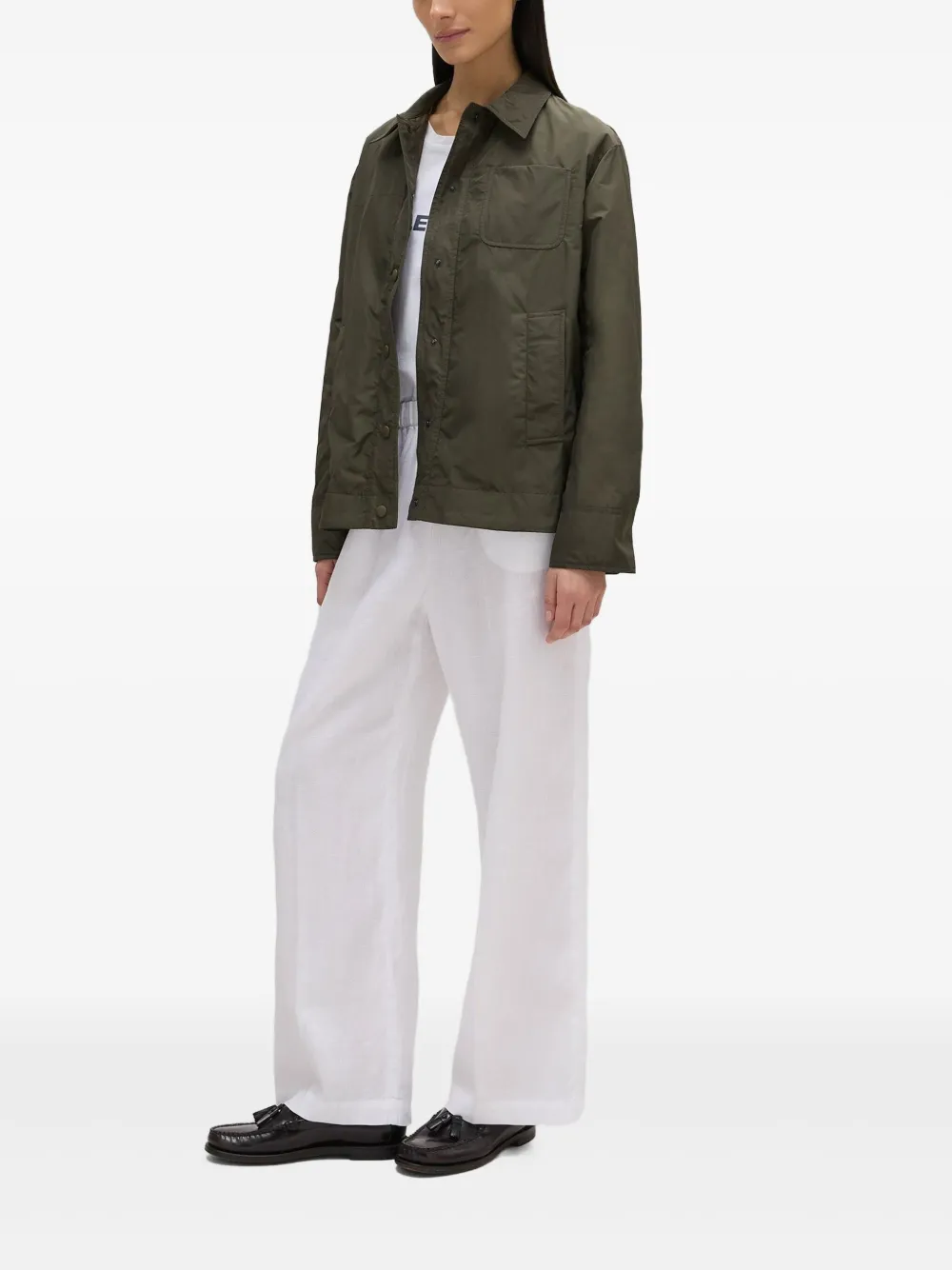 ASPESI Shirtjack met klassieke kraag Groen