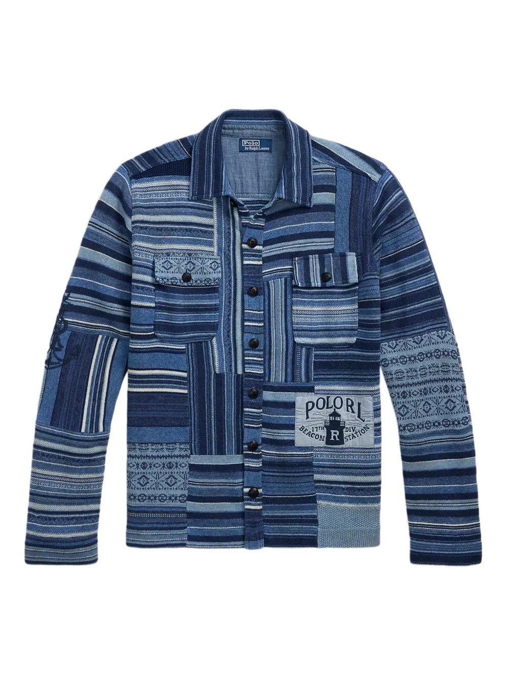 Polo Ralph Lauren パッチワーク カーディガン - ブルー Polo Ralph Lauren パッチワーク カーディガン - ブルー