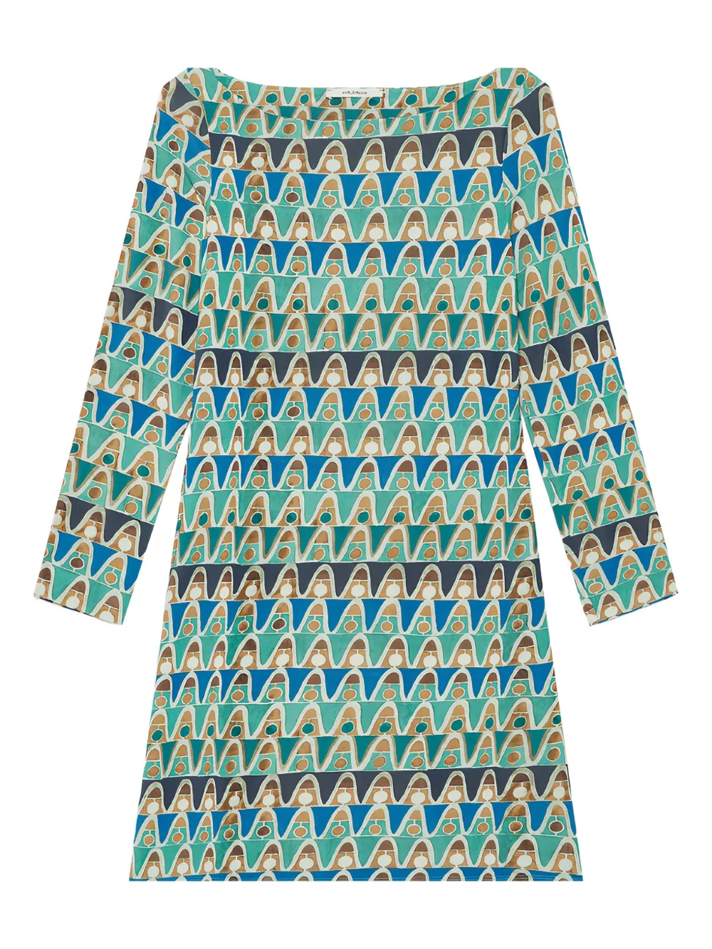 MALIPARMI Abito corto con stampa geometrica - Blu