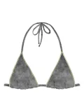 MC2 Saint Barth triangle-trim bikini bra - Grey