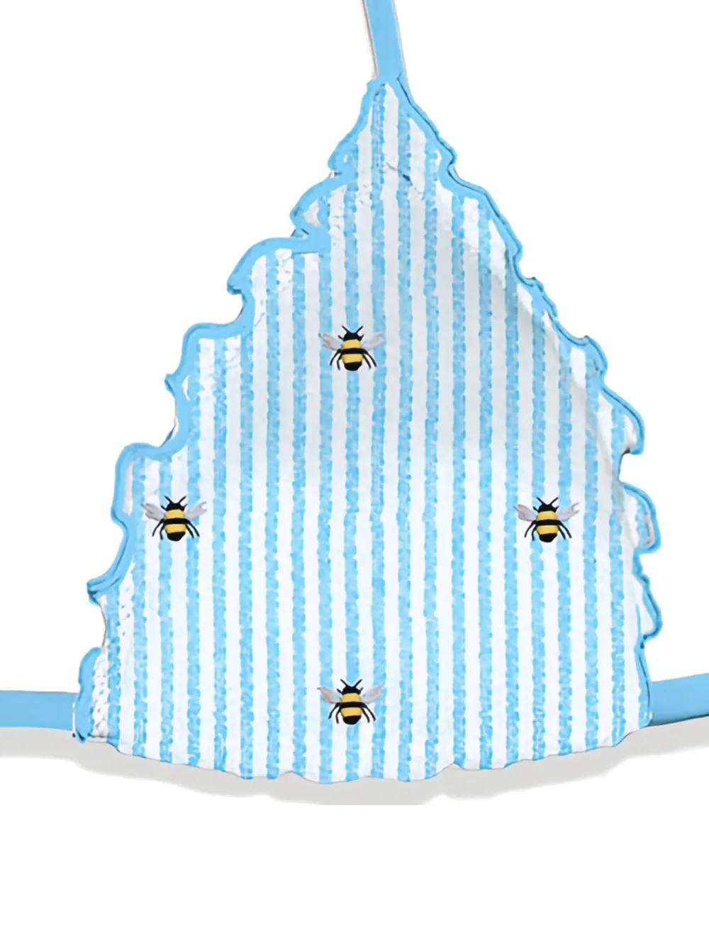 MC2 Saint Barth bee-print ruffled bikini top Blauw