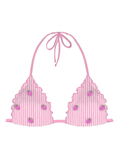 MC2 Saint Barth strawberry-print ruffled bikini bra