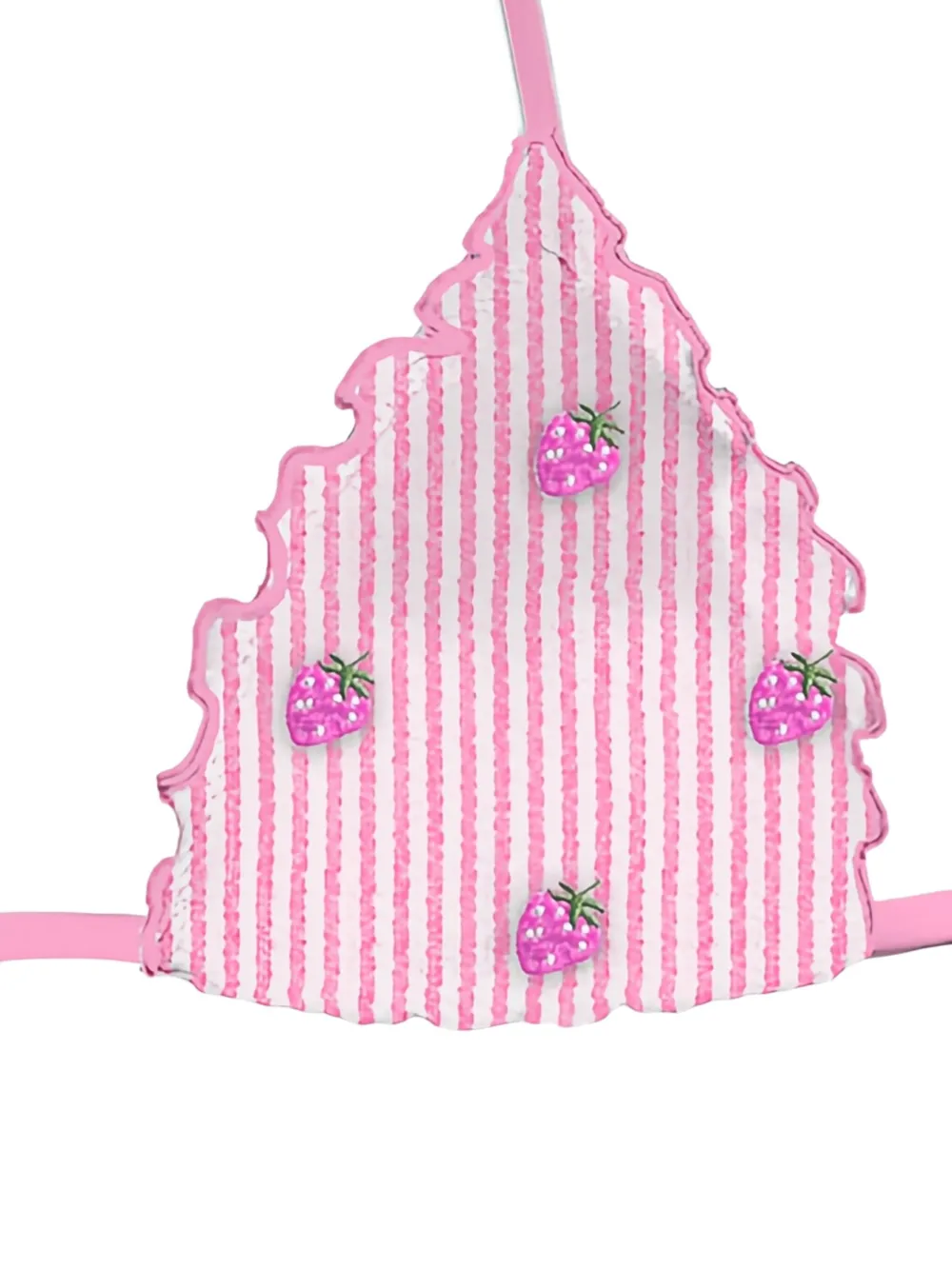 MC2 Saint Barth strawberry-print ruffled bikini bra Roze