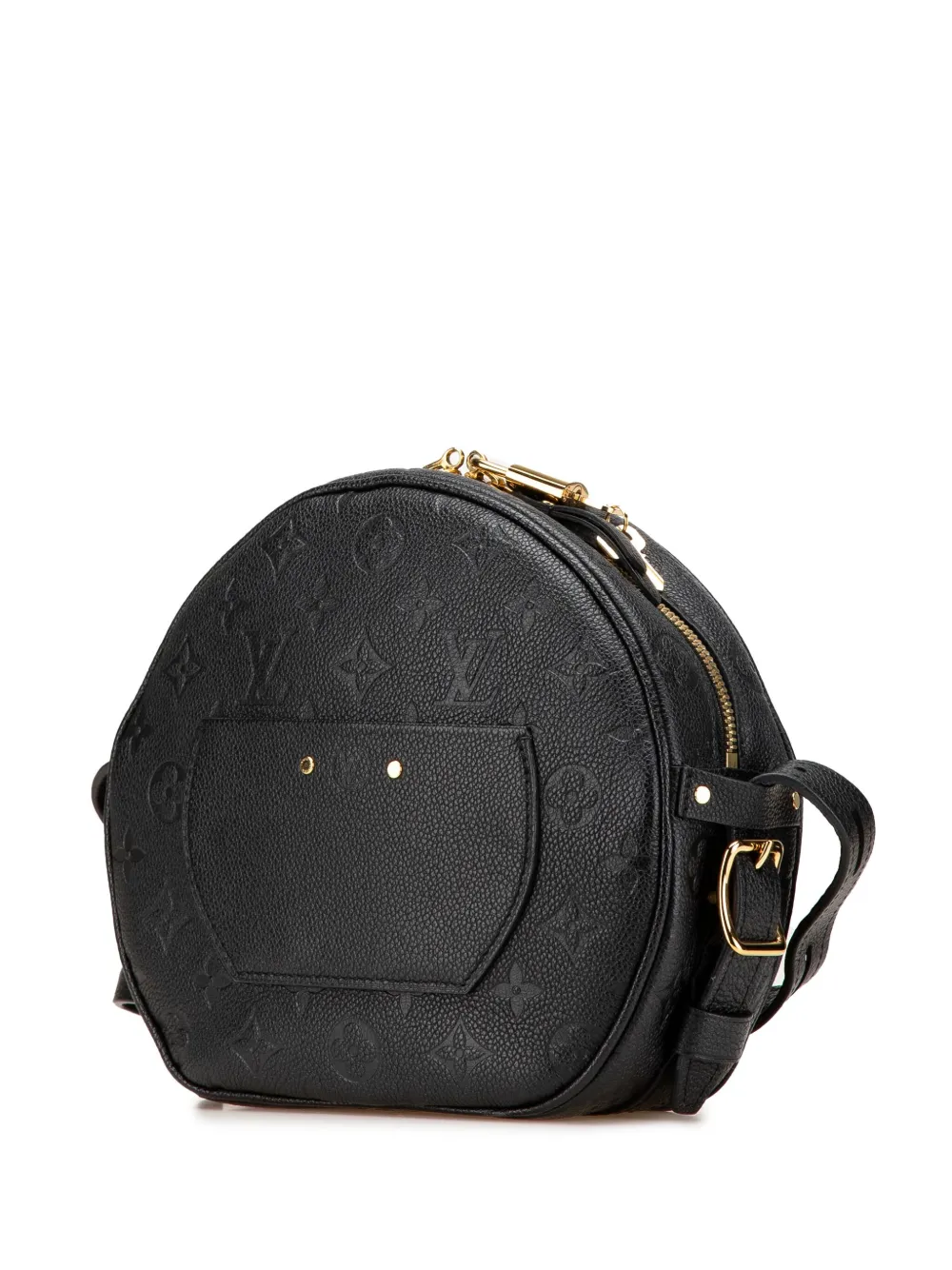 Pre-owned Louis Vuitton 2020 Monogram Empreinte Boite Chapeaux Souple Mm Crossbody Bag In Black