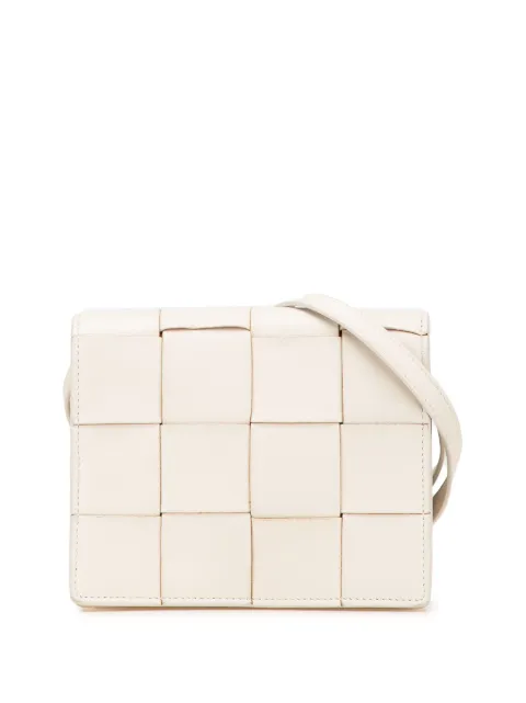 Bottega Veneta Pre-Owned 2021-2024 미니 램스킨 맥시 인트레치아토 카세트 크로스 백