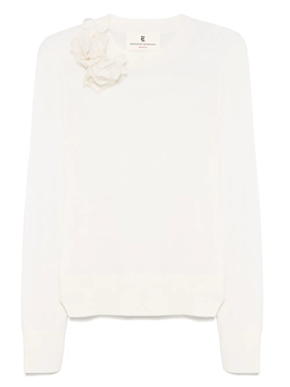 Ermanno Scervino Trui met bloemapplicatie Beige