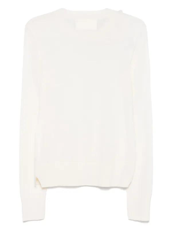 Ermanno Scervino floral-appliqué Sweater | Neutrals | FARFETCH