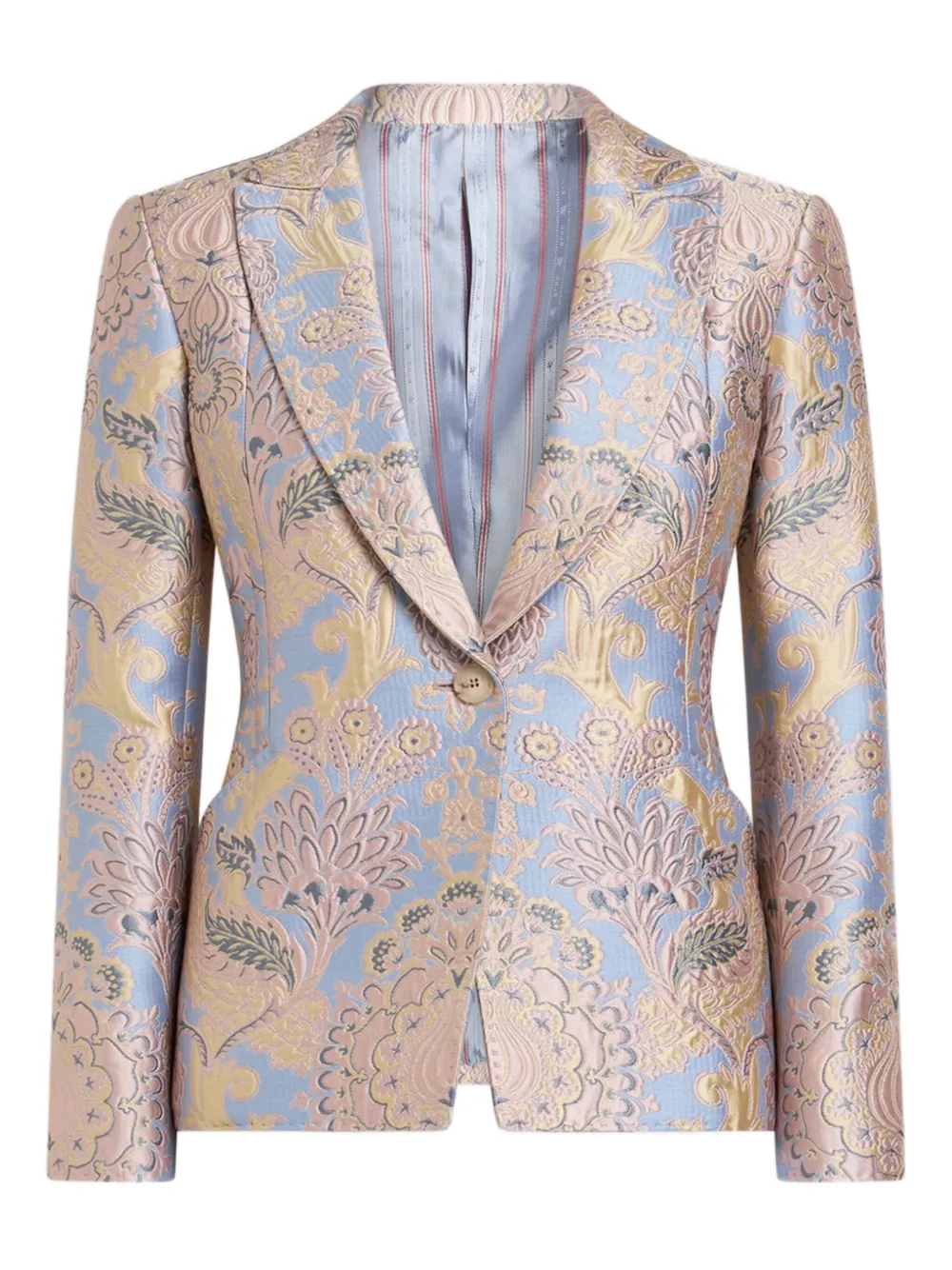 floral-jacquard blazer