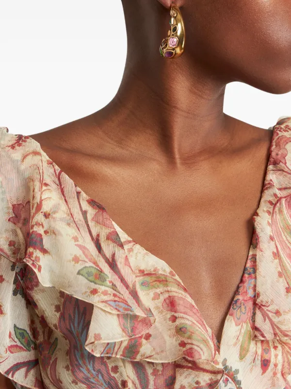 25新作【ETRO】 ペイズリーゴールドトーンピアス/送料込 ETRO ペイズリー ドロップピアス | ゴールドトーン | FARFETCH JP