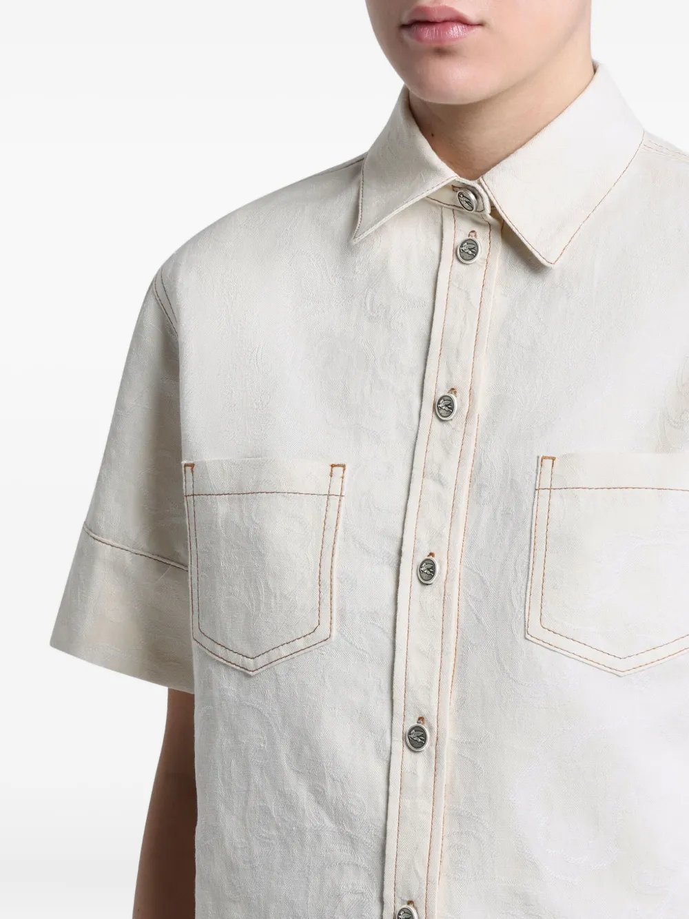 ETRO Blouse met paisley-jacquard Beige