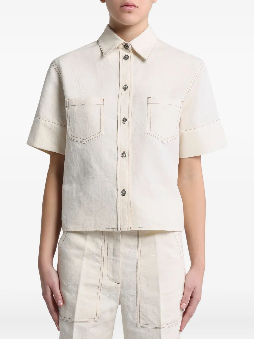 ETRO Blouse met paisley-jacquard Beige