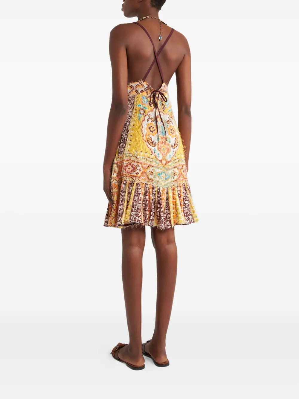 ETRO Fil-coupé jurk Geel