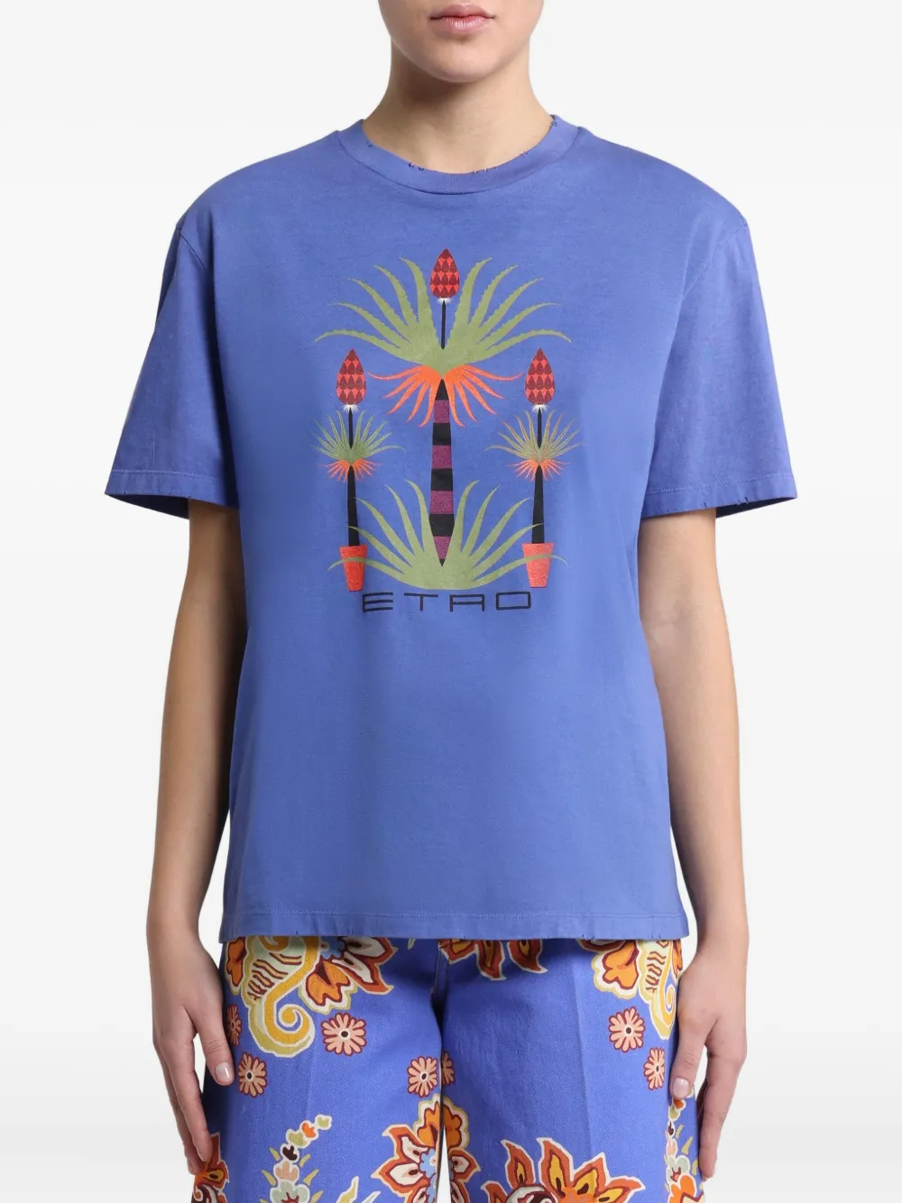ETRO x Agostino Iacurci T-shirt met print Blauw