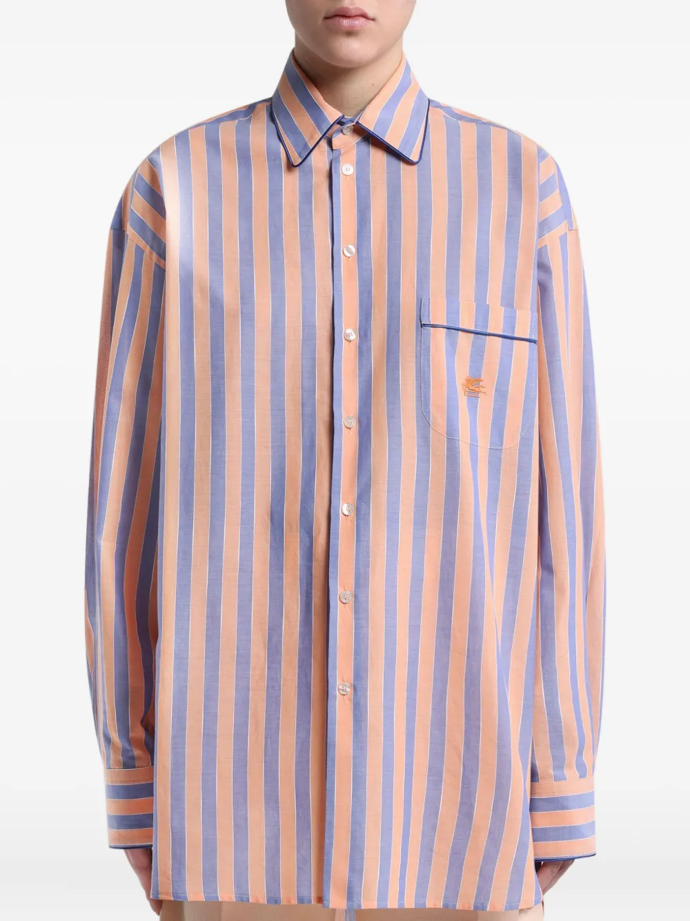 ETRO Gestreepte mousseline blouse Oranje