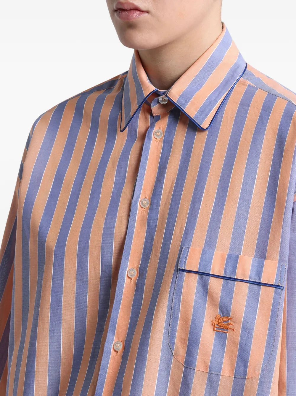 ETRO Gestreepte mousseline blouse Oranje