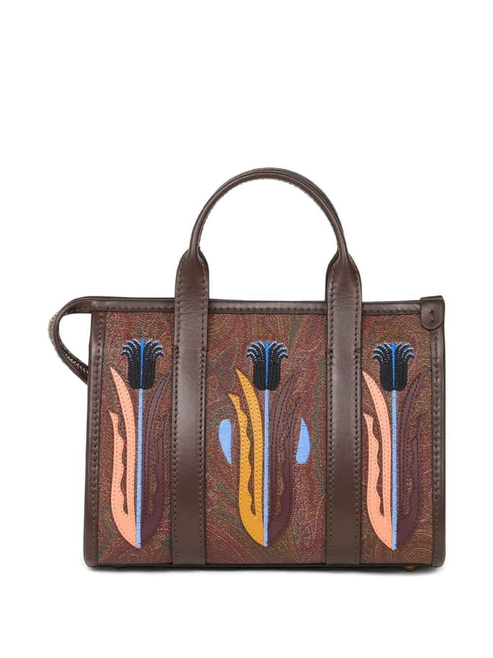 ETRO x Agostino Iacurci shopper met borduurwerk Bruin