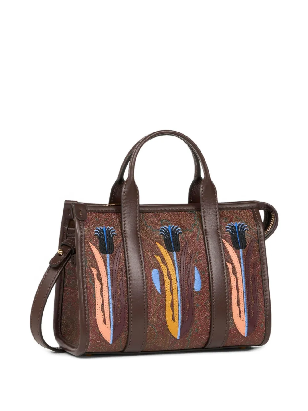 ETRO x Agostino Iacurci shopper met borduurwerk Bruin