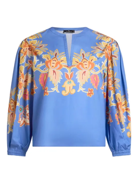 ETRO floral-print cotton blouse