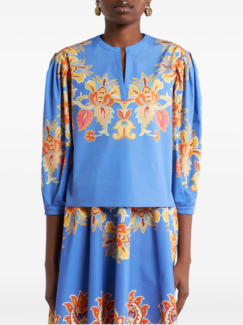 ETRO Blouse met bloemenprint Blauw