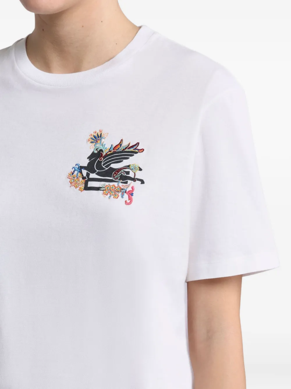 ETRO T-shirt met Pegaso-patroon Wit