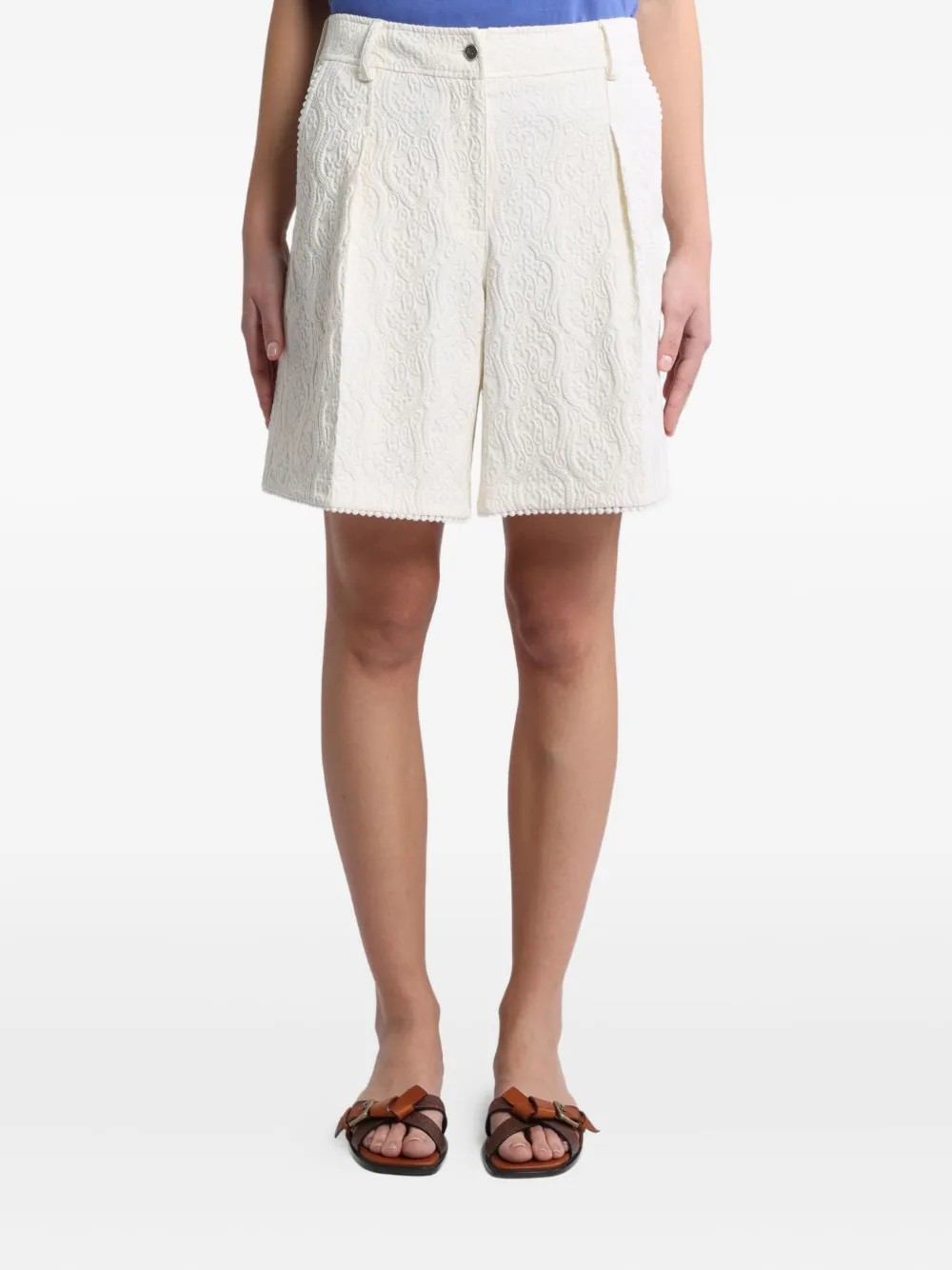 ETRO Bermuda shorts met paisley-jacquard Wit