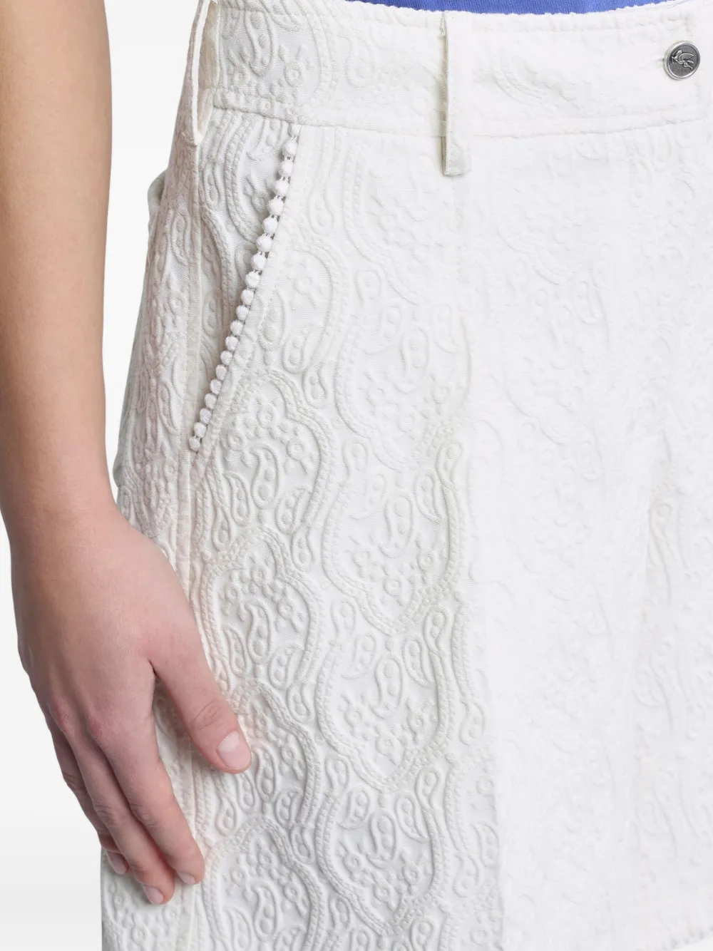 ETRO Bermuda shorts met paisley-jacquard Wit