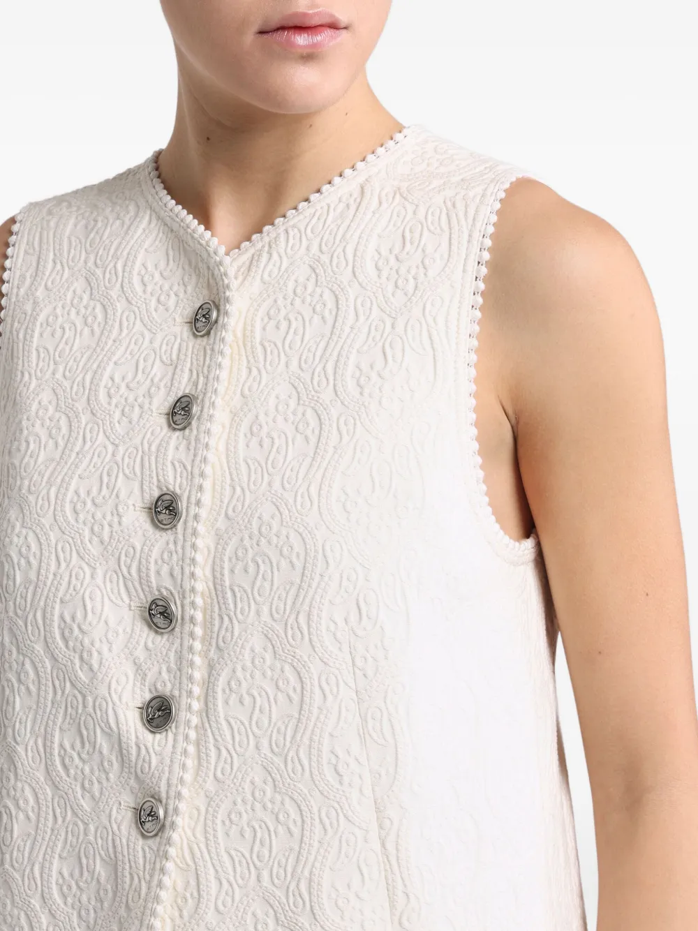 ETRO Gilet met paisley jacquard Wit
