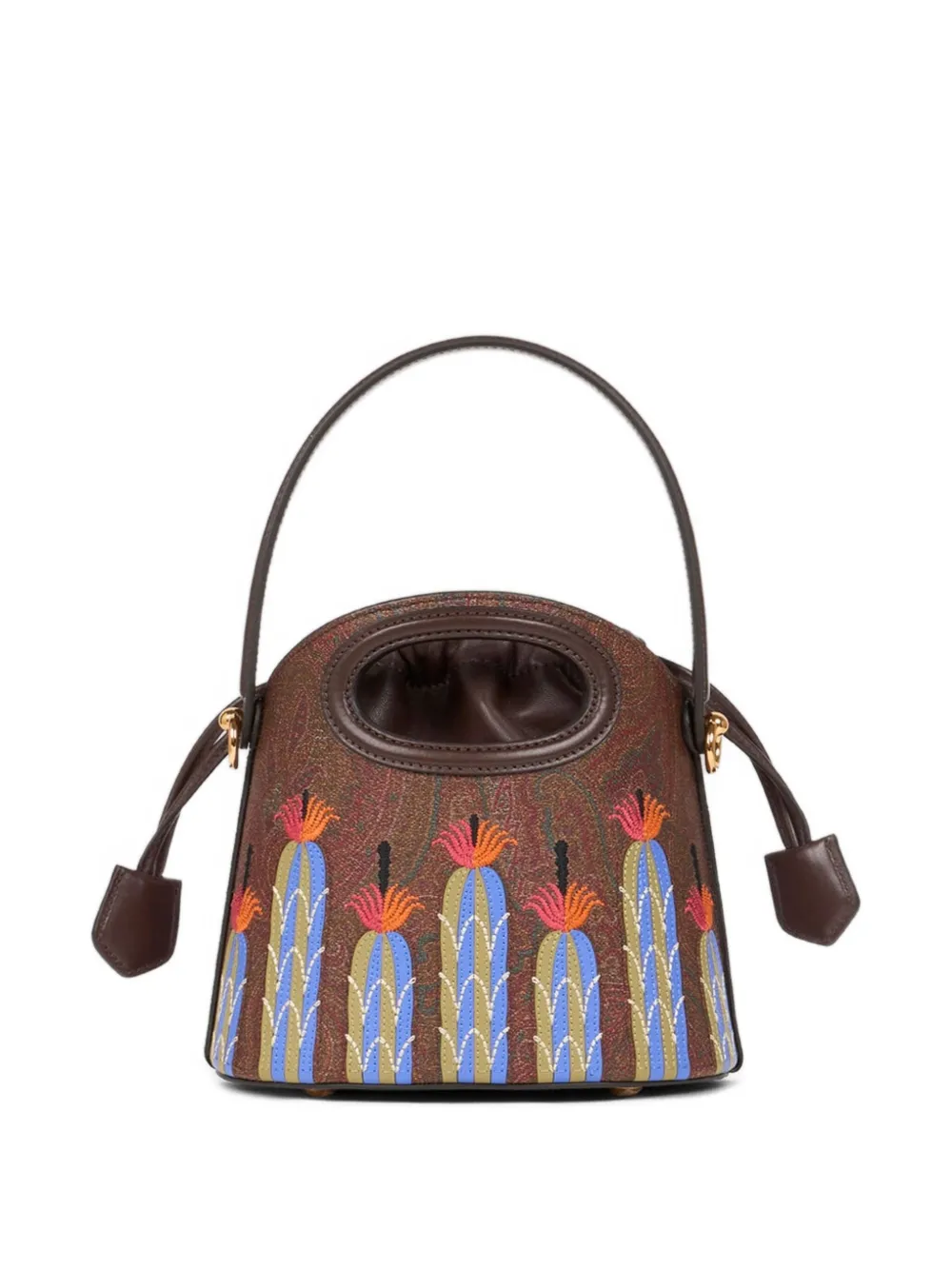 ETRO x Agostino Iacurci Saturno kleine bucket-tas Bruin