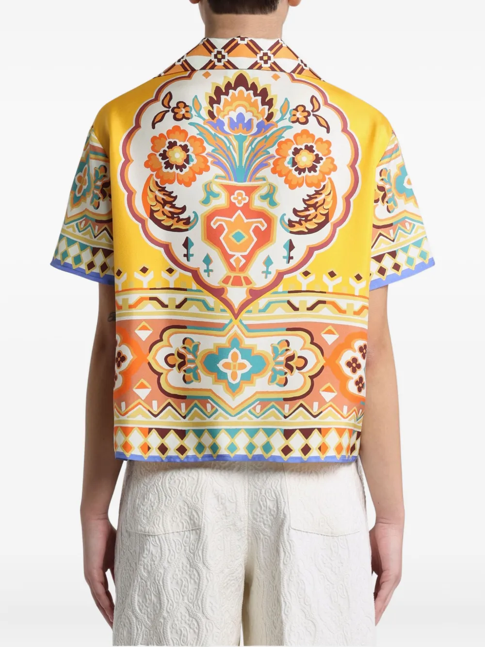 ETRO Zijden blouse met bloemenprint Beige