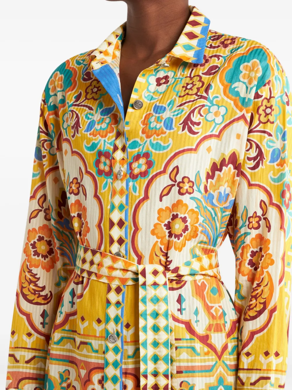 ETRO Jurk met print Beige