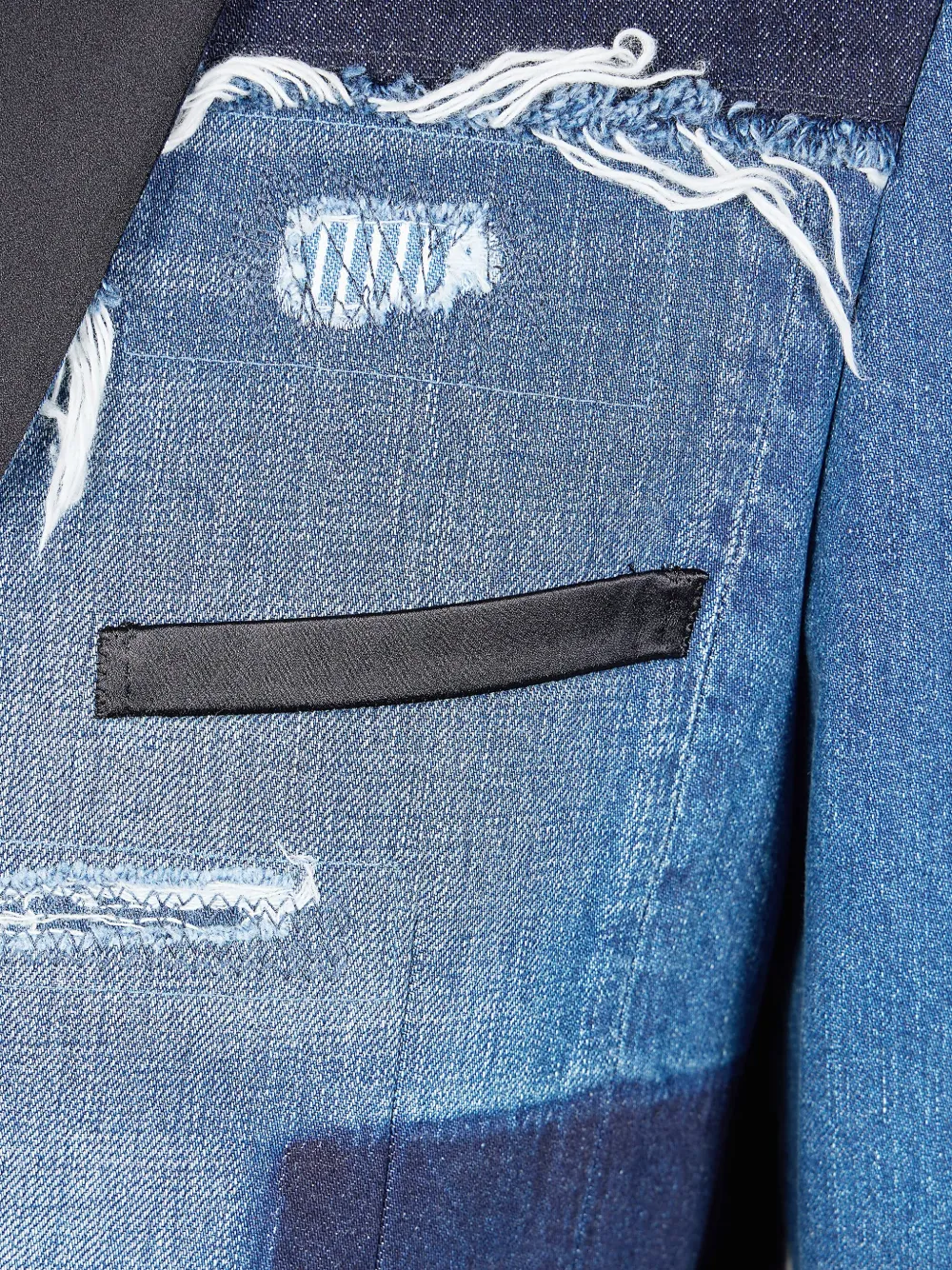 Junya Watanabe MAN Denim blazer met patchwork Blauw