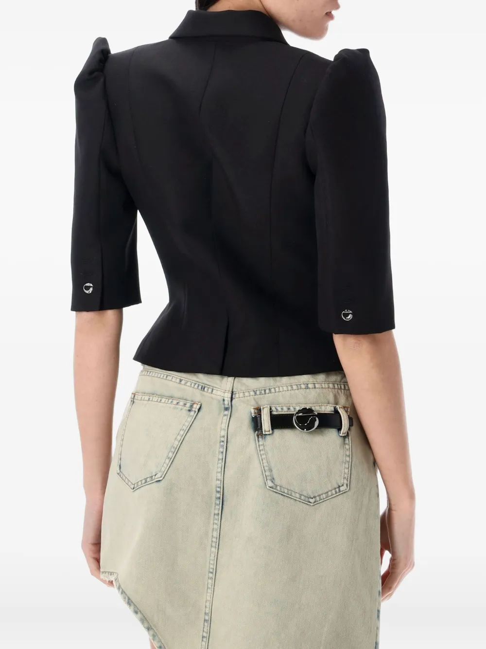 Coperni puff-sleeve cropped blazer Zwart
