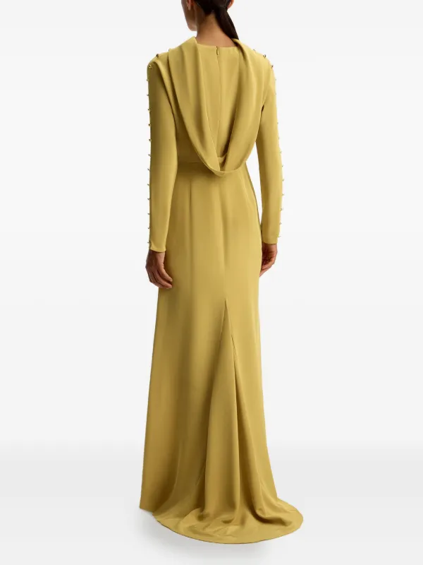 12 STOREEZ Zijden maxi-jurk Geel FARFETCH NL