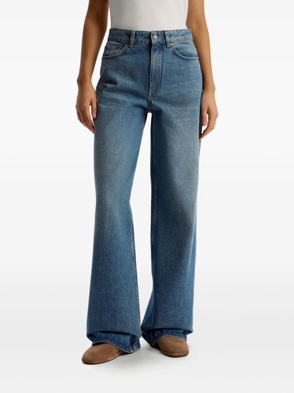 12 STOREEZ 415 jeans met wijde pijpen Blauw