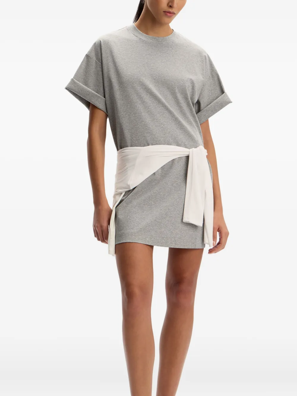 12 STOREEZ Katoenen T-shirtjurk Grijs