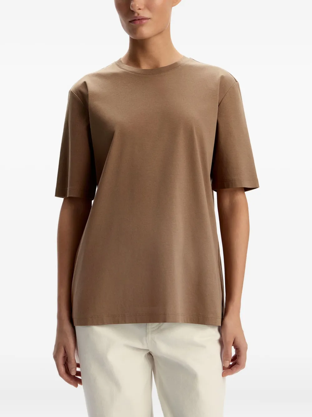 12 STOREEZ Katoenen T-shirt Bruin