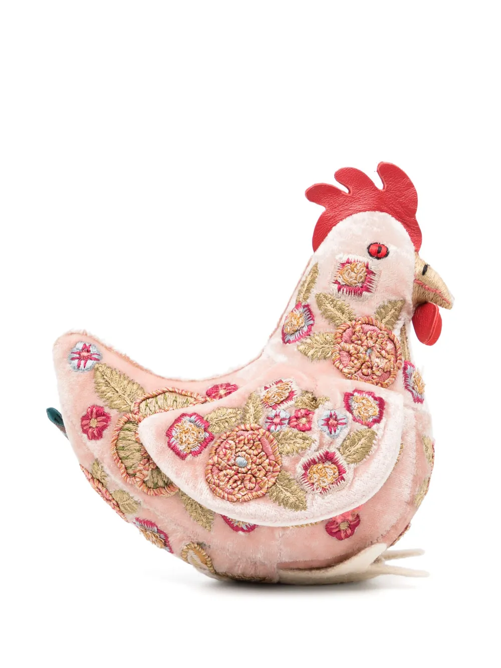 Anke Drechsel small chicken embroidered soft toy | Pink | Image 1