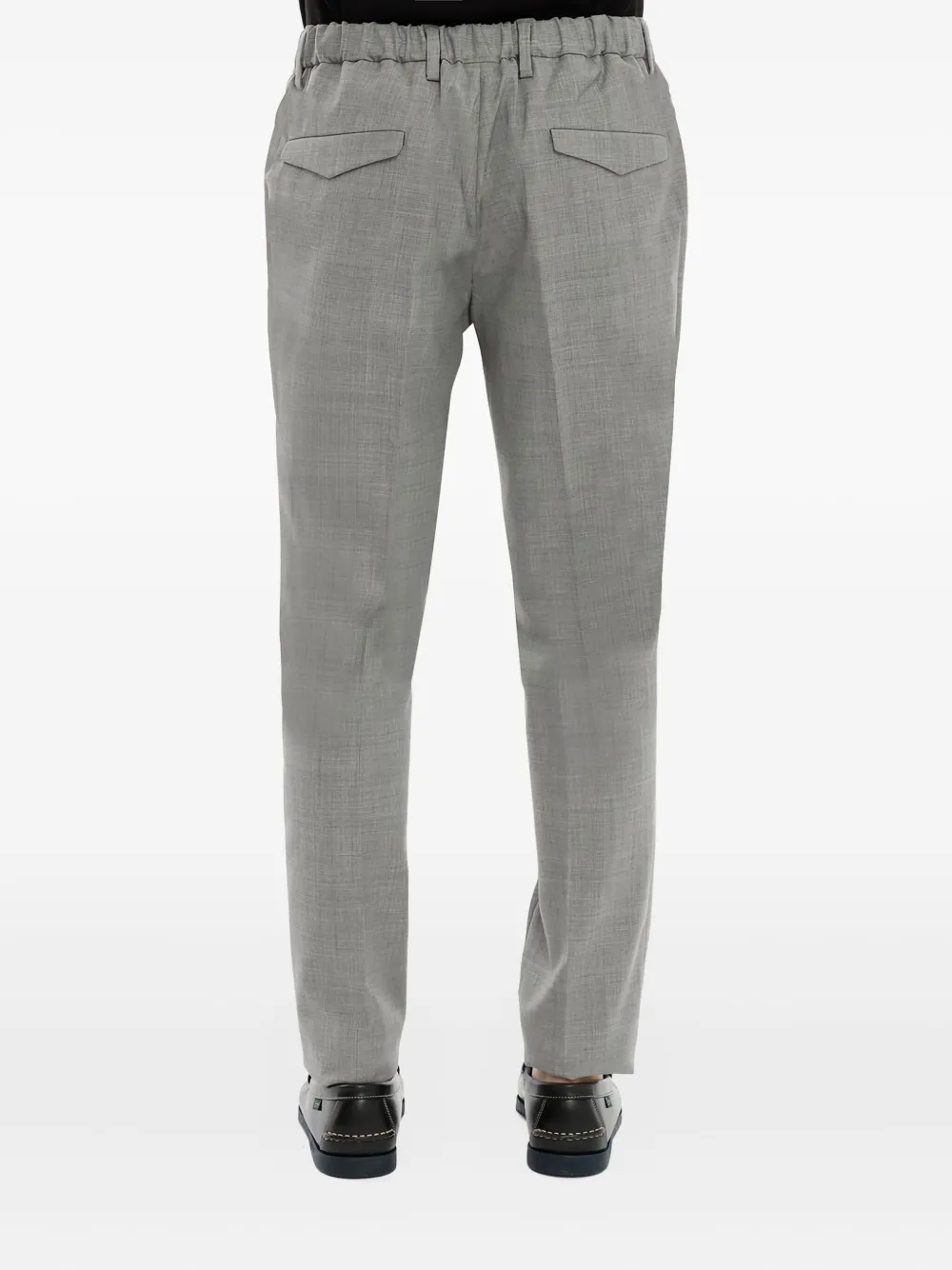 Devore Pleated Elastic-waist Trousers In Gray