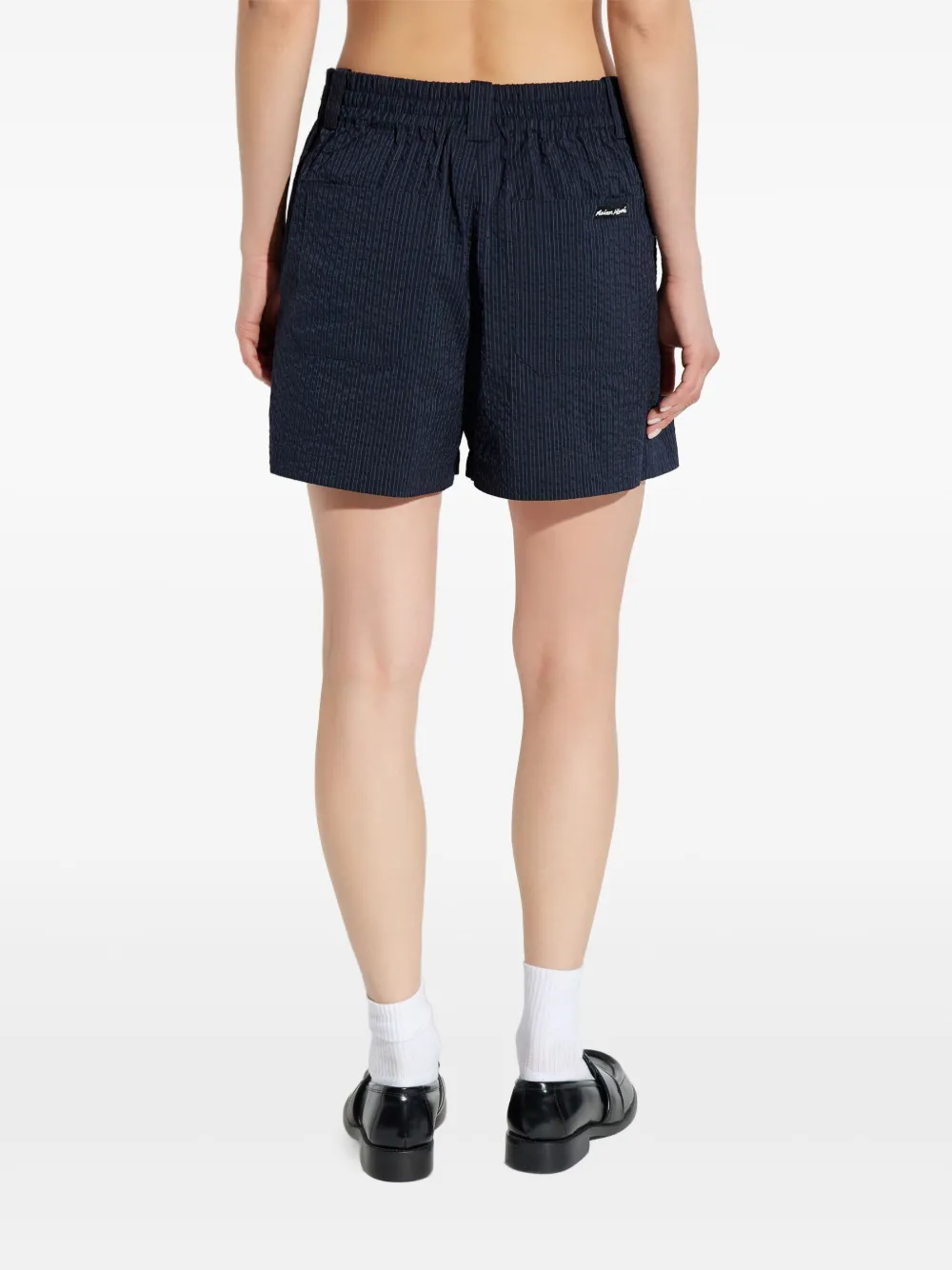 Maison Kitsuné Shorts met logopatch Blauw