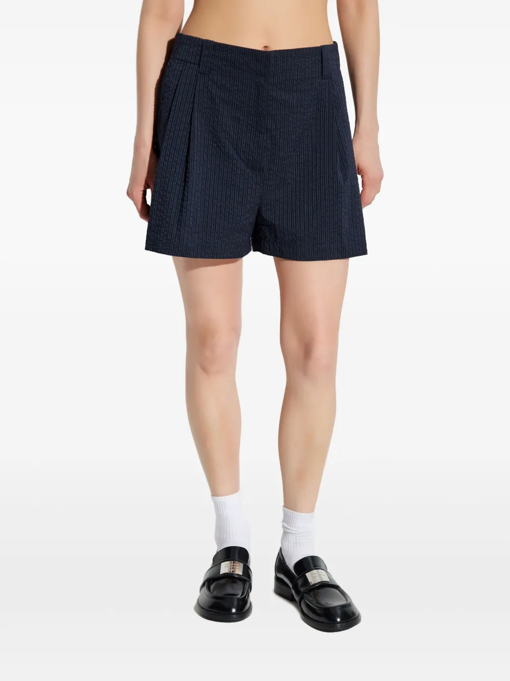 Maison Kitsuné Shorts met logopatch Blauw