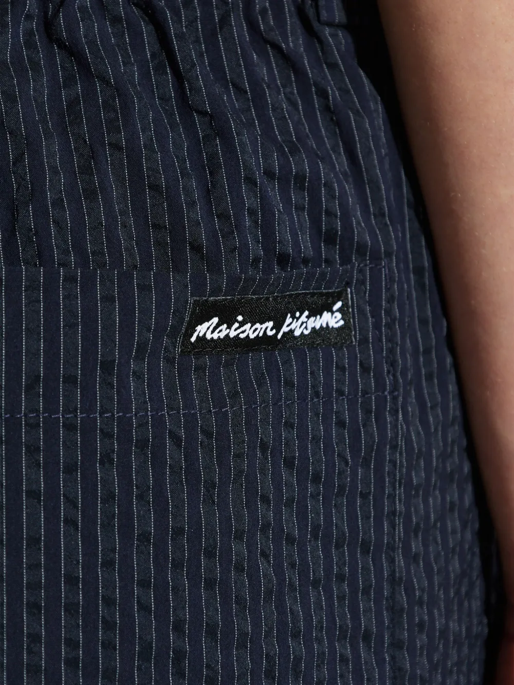Maison Kitsuné Shorts met logopatch Blauw