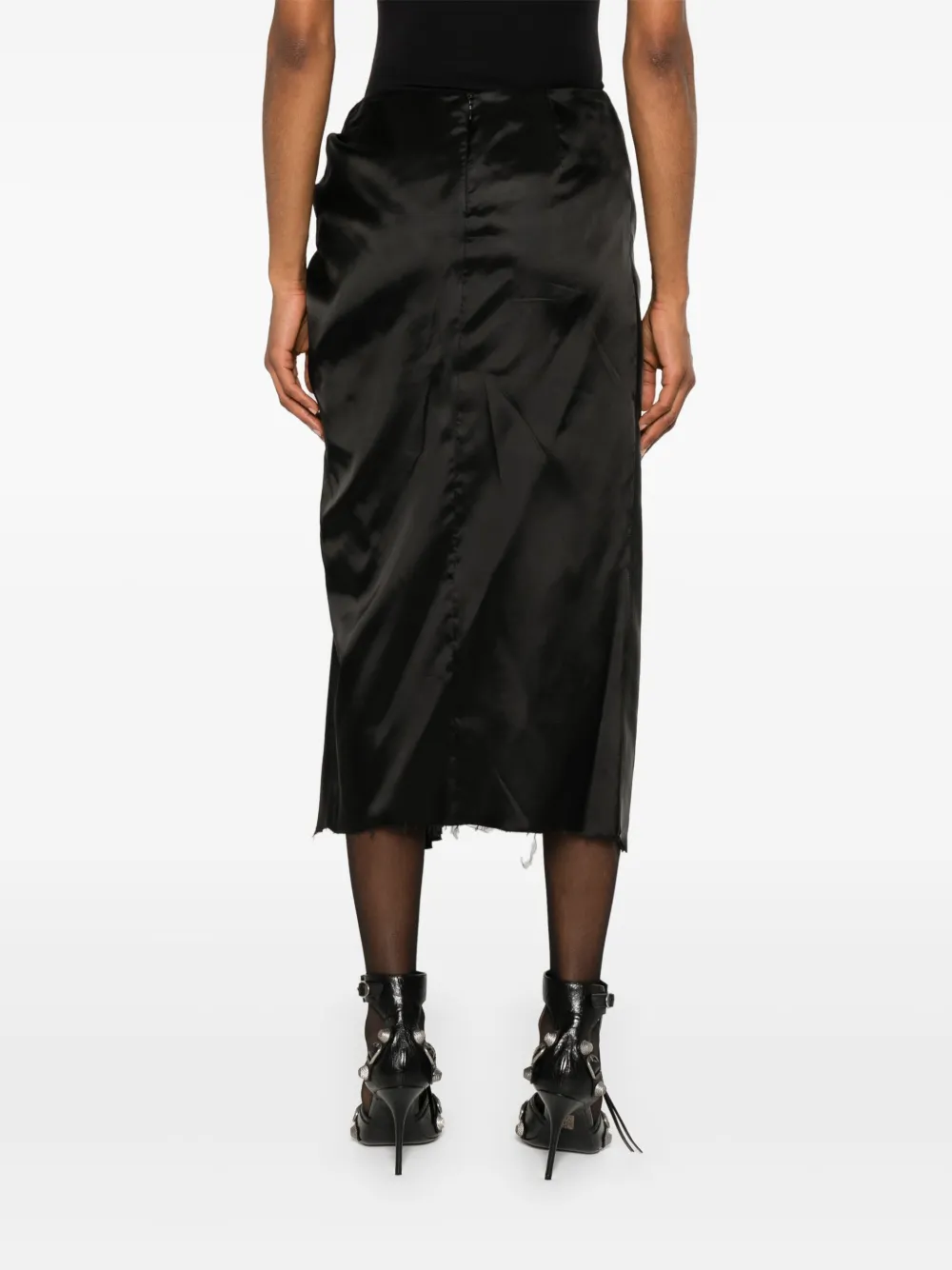 Balenciaga Satijnen midi-jurk Zwart
