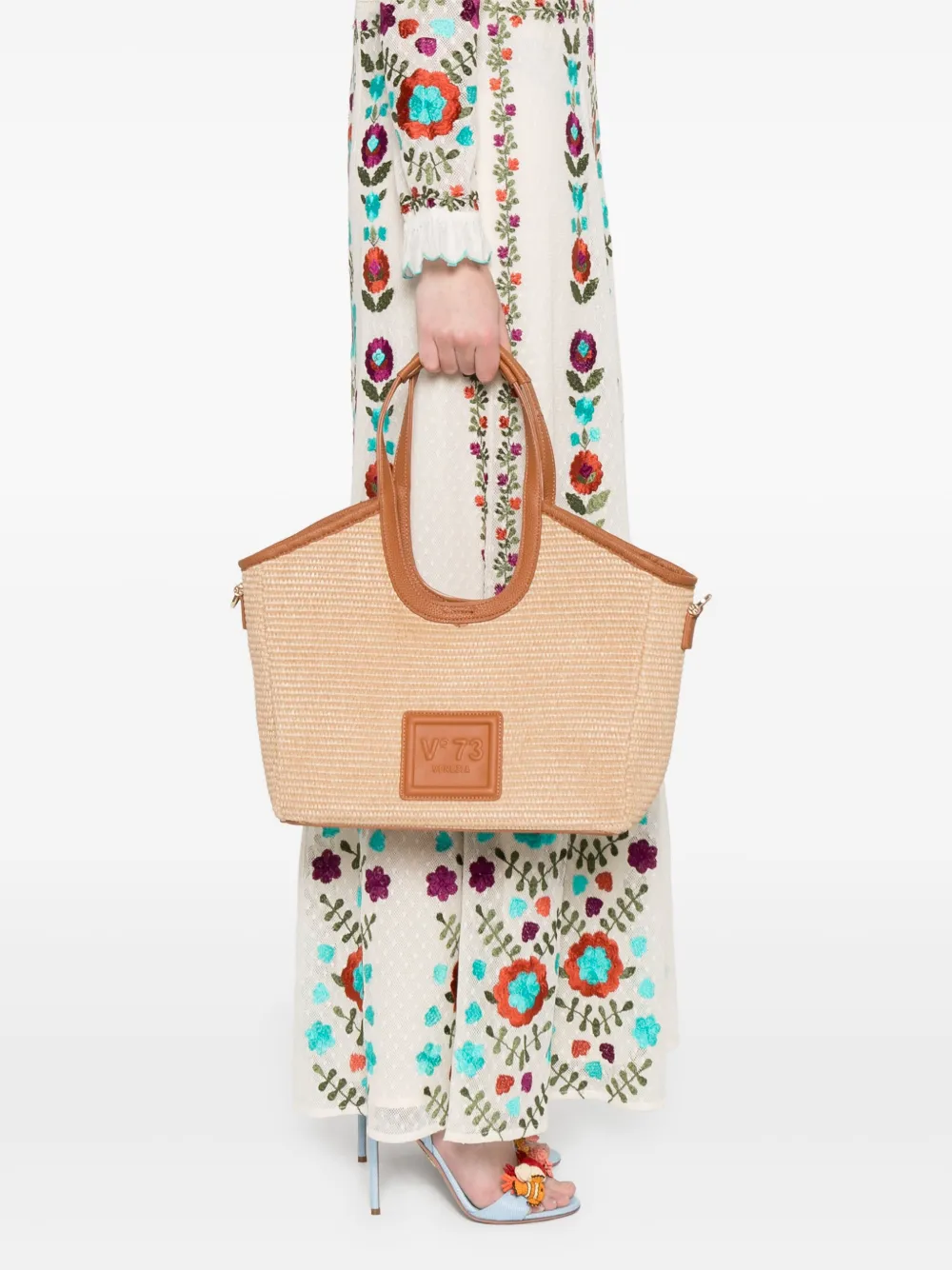 V°73 Shopper met logopatch - Beige