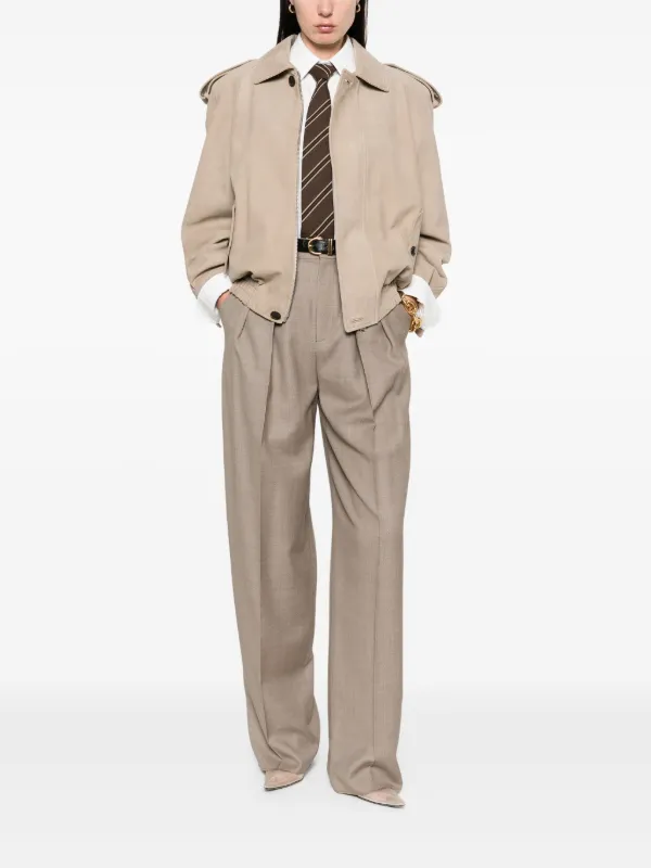 Saint Laurent ウールパンツ | ニュートラル | FARFETCH JP