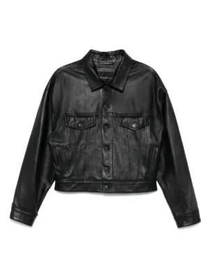 Gucci レザージャケット | ブラック | FARFETCH JP