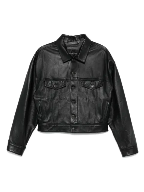 Balenciaga leather shirt jacket