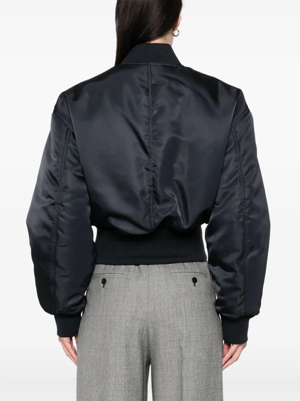 Saint Laurent Cropped bomberjack Blauw